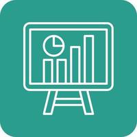 Statistics Line Round Corner Background Icons vector