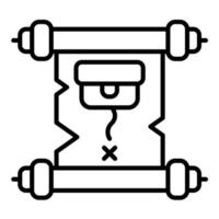 Treasure Map Line Icon vector