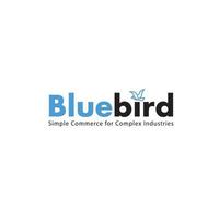 Bluebird minimalist text logo design vector template