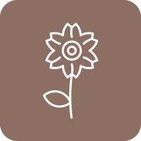Cherry Blossom Line Round Corner Background Icons vector