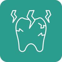 Toothache Line Round Corner Background Icons vector