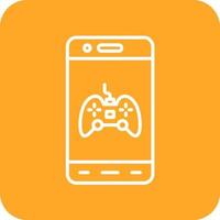 Mobile Game Line Round Corner Background Icons vector