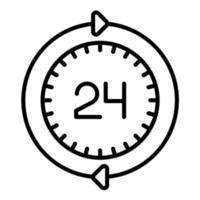 icono de línea de servicio de 24 horas vector