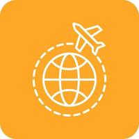 Global Line Round Corner Background Icons vector