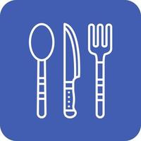 Cutlery Line Round Corner Background Icons vector