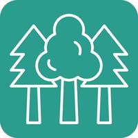 Forest Line Round Corner Background Icons vector