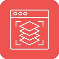 Depth Perception Line Round Corner Background Icons vector