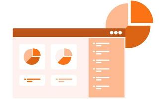 business report data and pie chart illustration vector