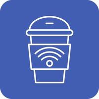 Cafe Wifi Line Round Corner Background Icons vector