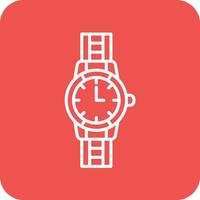 línea de reloj de pulsera iconos de fondo de esquina redonda vector