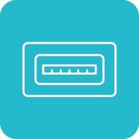 USB port Line Round Corner Background Icons vector