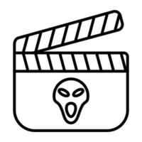 icono de línea de película de terror vector