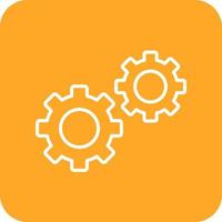Gear Line Round Corner Background Icons vector