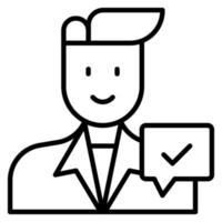 Sales Rep Female Line Icon vector