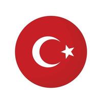 Turkish  flag logo emblem in circle shape. Turkish islamic illustration icon concept. vector