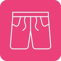 Boxer Shorts Line Round Corner Background Icons vector