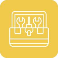 Tools Line Round Corner Background Icons vector