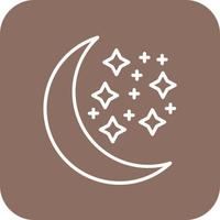 Waxing Moon Line Round Corner Background Icons vector