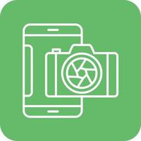 Smartphone Camera Line Round Corner Background Icons vector