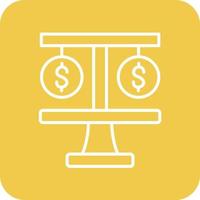 Currency Balance Line Round Corner Background Icons vector