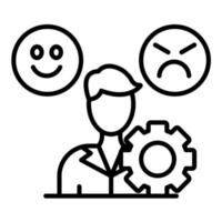 Managing Emotions Line Icon vector