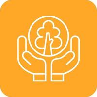 Save Plants Line Round Corner Background Icons vector