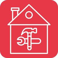 línea de reparación del hogar iconos de fondo de esquina redonda vector