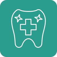 línea de higiene dental iconos de fondo de esquina redonda vector