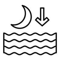 Low Tide Line Icon vector