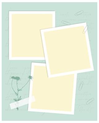 Template vintage collage for photo book, reminders, social media, notes, to do list. Scrapbooking herbarium chamomile.