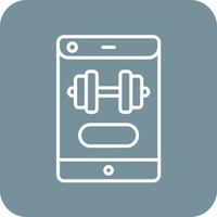 Gym App Line Round Corner Background Icons vector