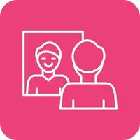 Self Awareness Line Round Corner Background Icons vector