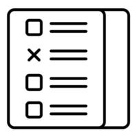 icono de línea de examen vector