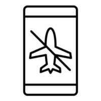 Airplane mode Inactive Line Icon vector