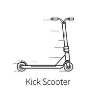 Kick Scooter Thin Line Illustration vector