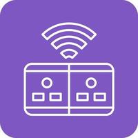 Smart Socket Line Round Corner Background Icons vector