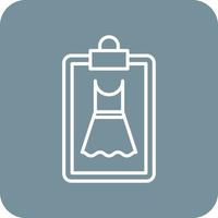 Dress Sketch Line Round Corner Background Icons vector