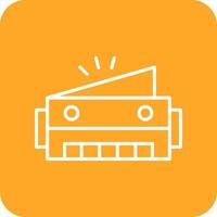 Harmonica Line Round Corner Background Icons vector