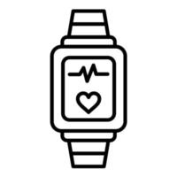 Fitness Tracker Watch Line Icon vector