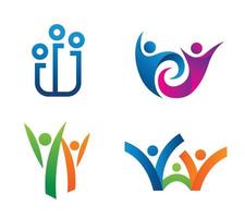 vector de diseño de plantilla de icono o logotipo de personas abstractas
