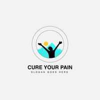 cura tu dolor logo l diseño de logotipo médico vector