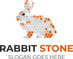 Rabbit stone logo design free template vector