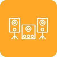 Sound System Line Round Corner Background Icons vector