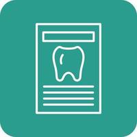 Tooth Analysis Line Round Corner Background Icons vector