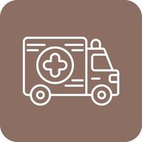 Ambulance Line Round Corner Background Icons vector