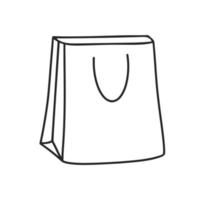 Paper bag doodle illustration vector