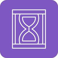 Sand Clock Line Round Corner Background Icons vector