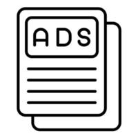 icono de línea de anuncios impresos vector