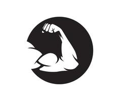 ilustración de logotipo de brazo musculoso bíceps vector