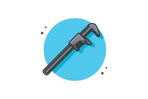 Pipe Wrench tool vector illustration. Mechanic and Plumber working tool equipment icon concept. Pipe Wrench vector design with shadow on white background.